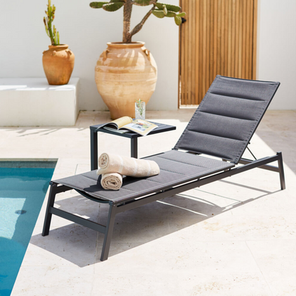 Boston Outdoor Sunlounger - Charcoal