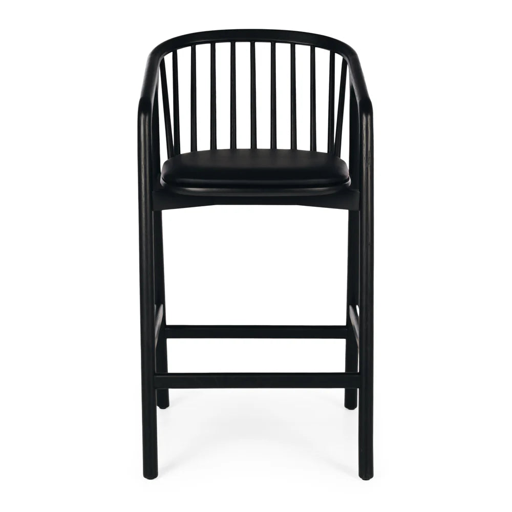Rocco High Back Barstool Black-Global Living