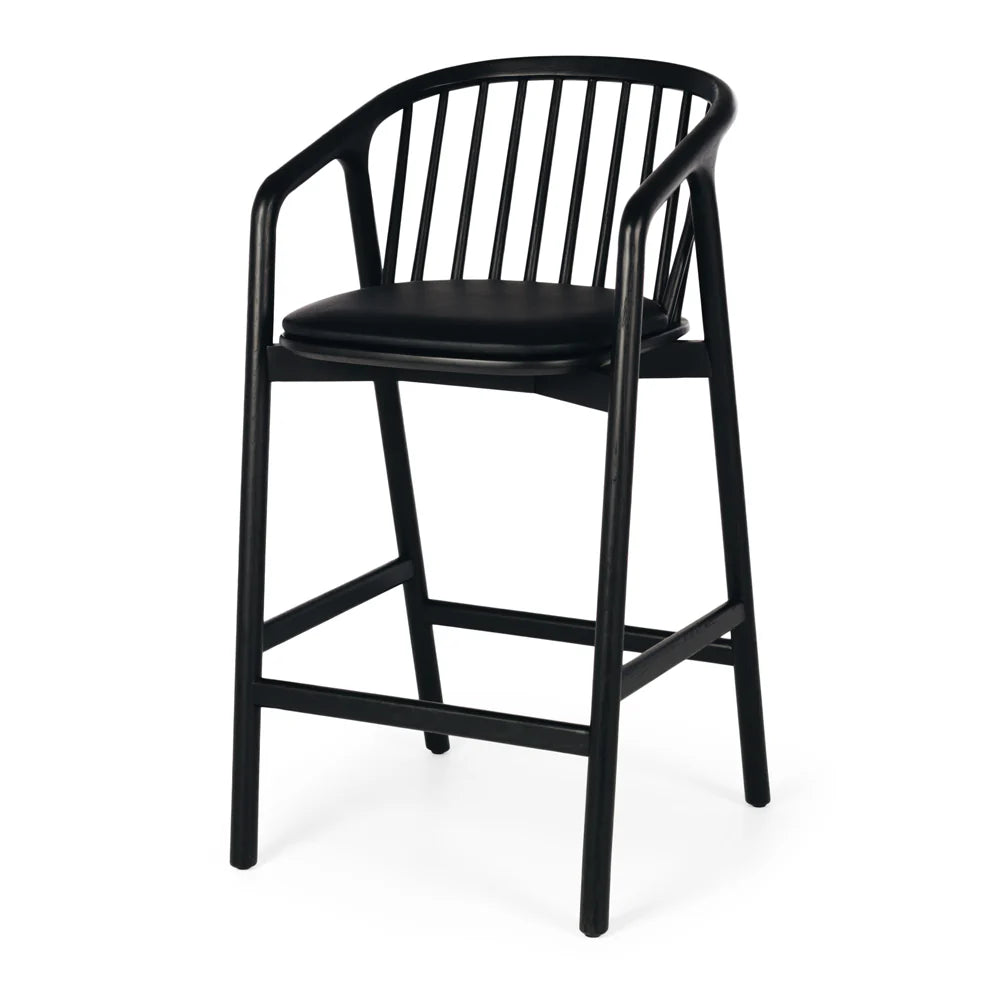 Rocco High Back Barstool Black-Global Living