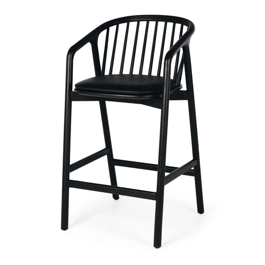 Rocco High Back Barstool Black-Global Living