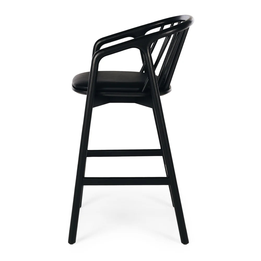 Rocco High Back Barstool Black-Global Living