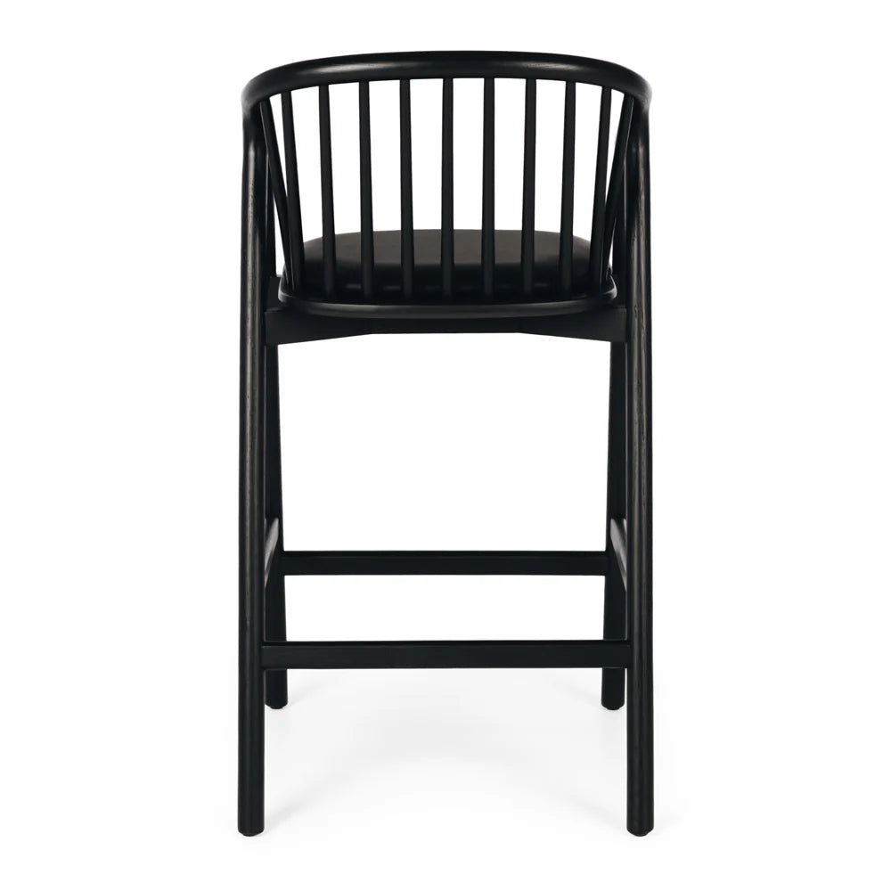 Rocco High Back Barstool Black-Global Living