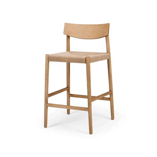 Helga Highback Barstool - Natural-Global Living