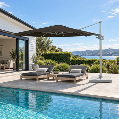 Bali 2.5m Cantilever Outdoor Umbrella - Charcoal
