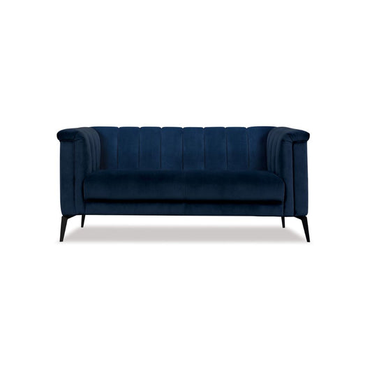 Byron 2 Seater Navy Velvet-Global Living