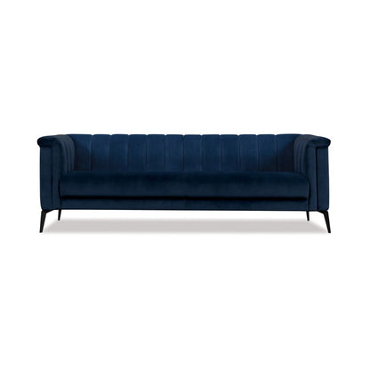Byron 3 Seater Navy Velvet-Global Living