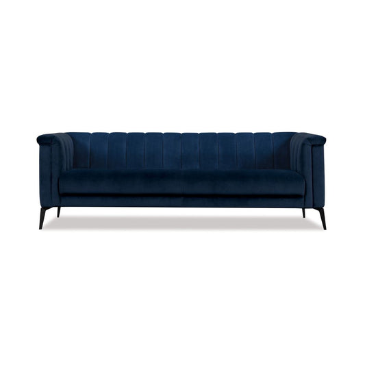 Byron 3 Seater Navy Velvet-Global Living