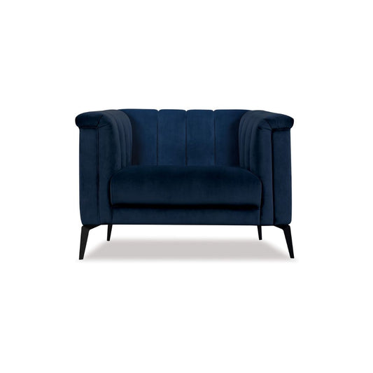 Byron Lounge Chair Navy Velvet-Global Living