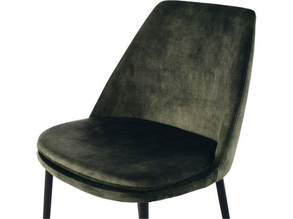 Milli Velvet Dining Chair - Moss Green-Global Living
