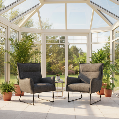 New Zealand made customizable occasional armchair with sleigh legs