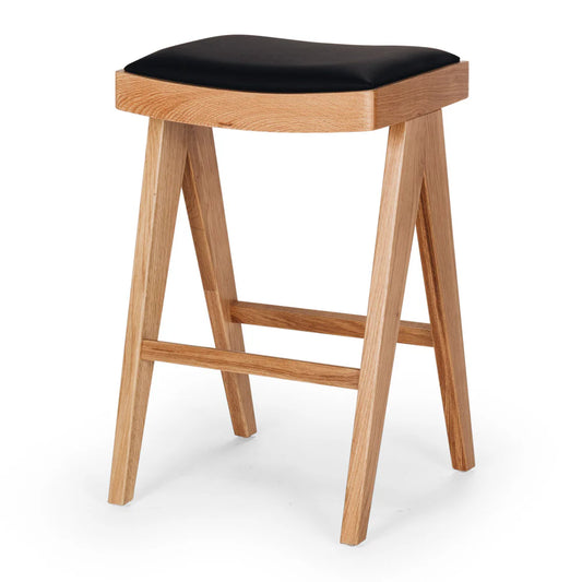 Bergen Barstool Natural PU Seat-Global Living