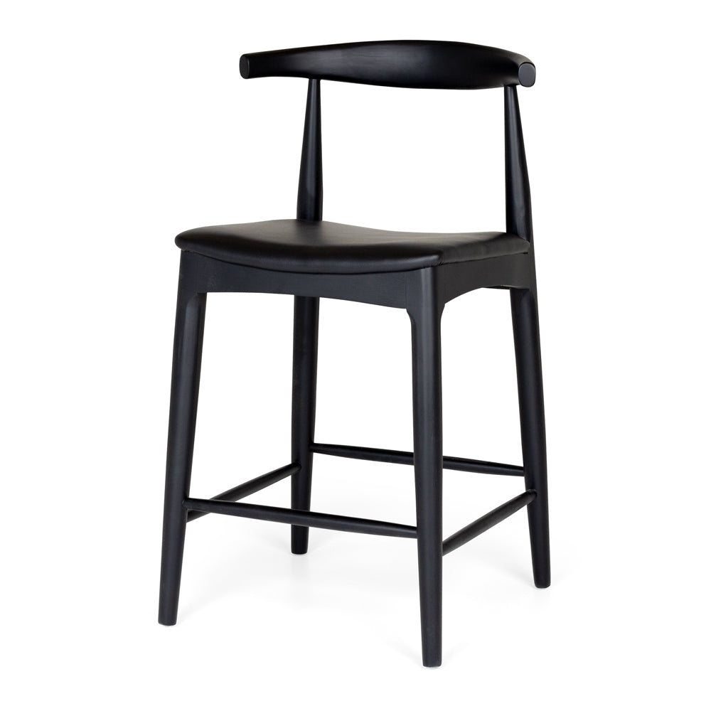 Elbow Barstool - Black Oak-Global Living