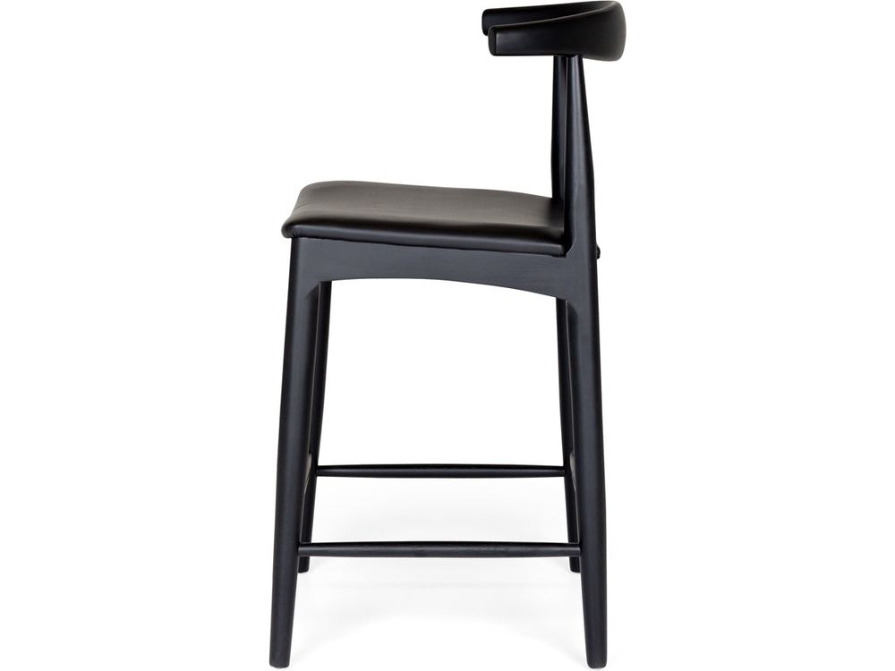 Elbow Barstool - Black Oak-Global Living