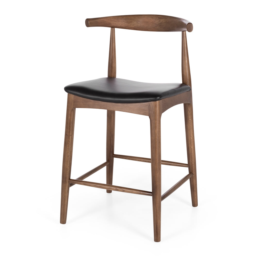Elbow Barstool - Dark Oak-Global Living