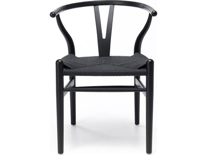 Wishbone Dining Chair - Black - Black Seat-Global Living
