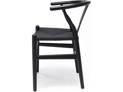 Wishbone Dining Chair - Black - Black Seat-Global Living