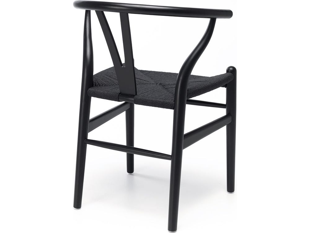 Wishbone Dining Chair - Black - Black Seat-Global Living