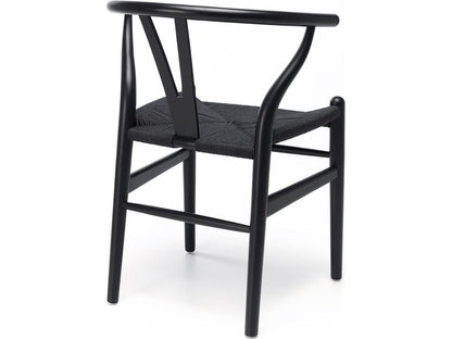 Wishbone Dining Chair - Black - Black Seat-Global Living