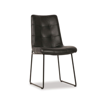 Luke Leather Dining Chair - Black
