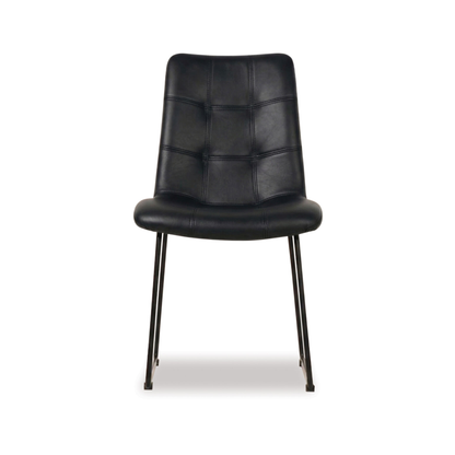 Luke Leather Dining Chair - Black