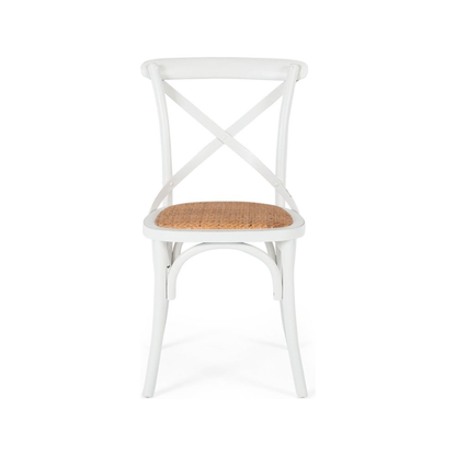 Cross Aged Dining Chair White