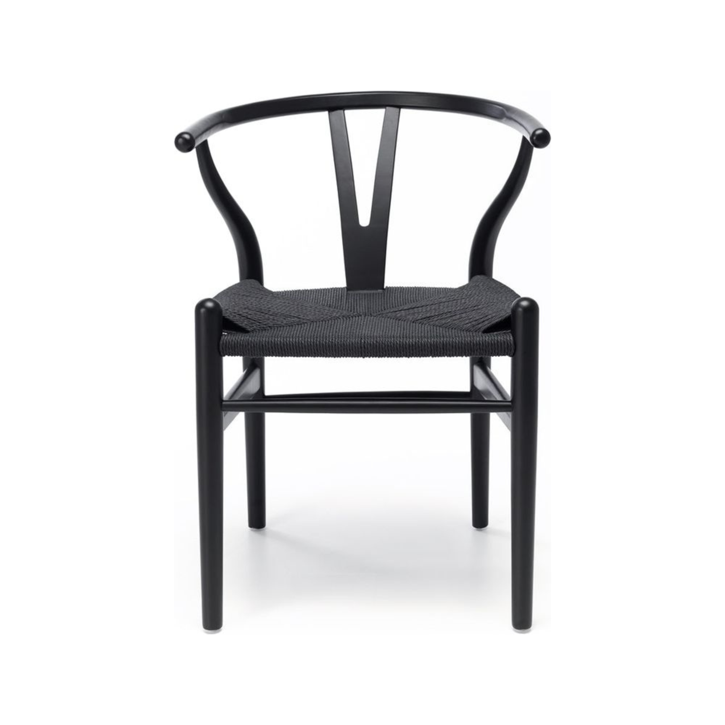 Wishbone Dining Chair - Black - Black Seat