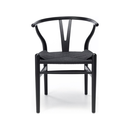 Wishbone Dining Chair - Black - Black Seat