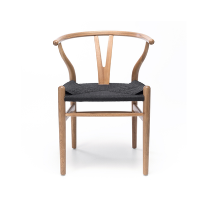 Wishbone Dining Chair - Natural with Black Seat