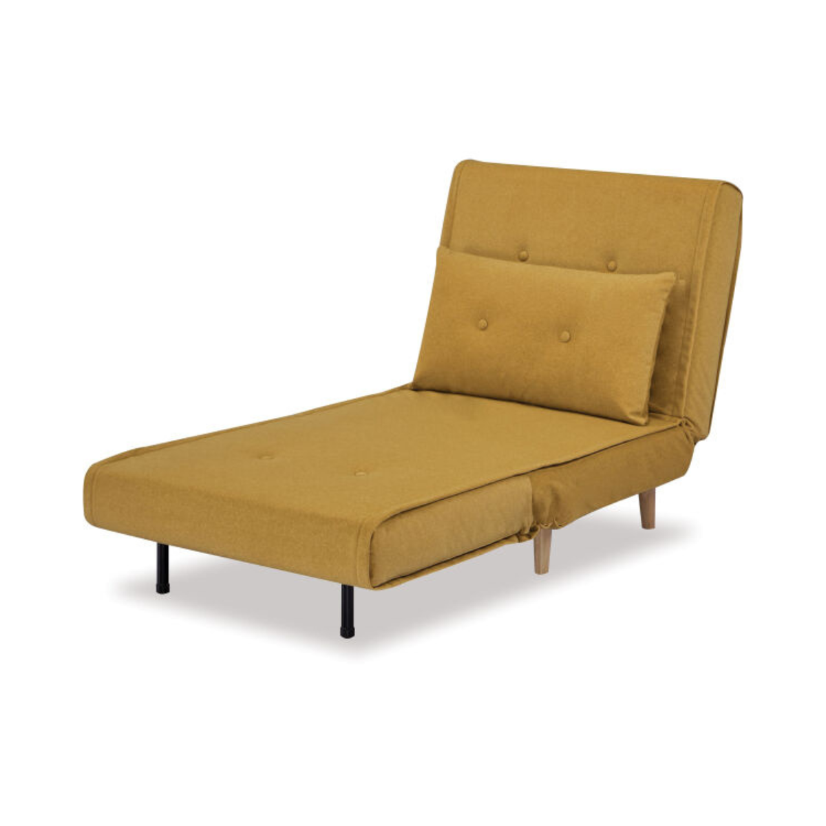 Haru Single Sofa Bed - Mohair Mustard
