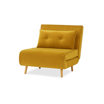 Haru Single Sofa Bed - Mohair Mustard