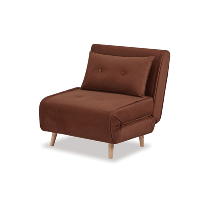 Haru Single Sofa Bed - Mohair Orange