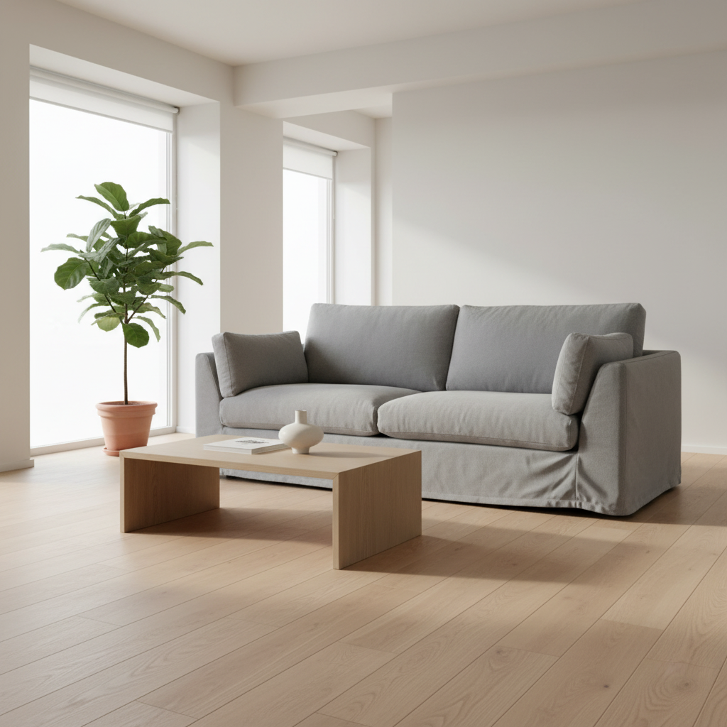 CARSON 3 Seat Slipcover Sofa - Cement