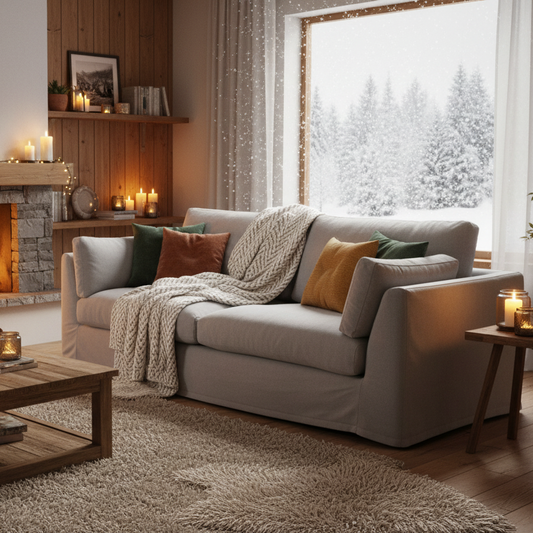 CARSON 3 Seat Slipcover Sofa - Cement