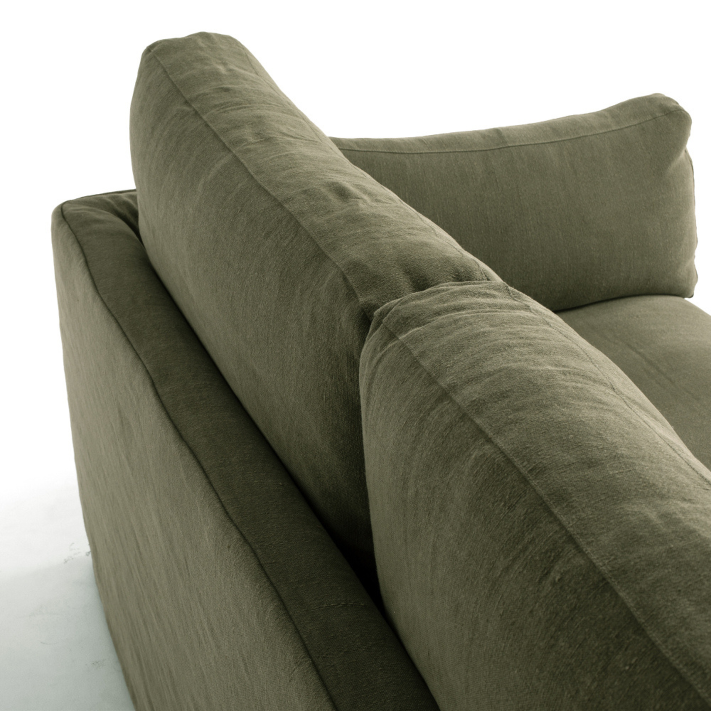 CARSON 3 Seat Slipcover Sofa - Khaki