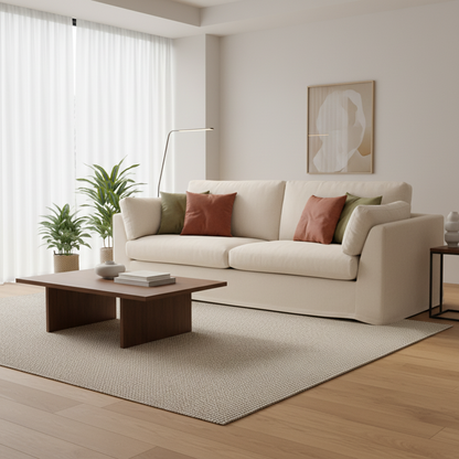 CARSON 3 Seat Slipcover Sofa - Oatmeal