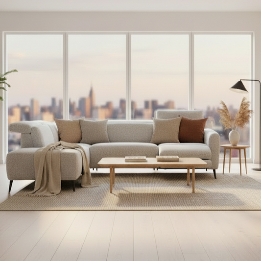 Nina 3 Seater Chaise Recliner - Milan Pepper