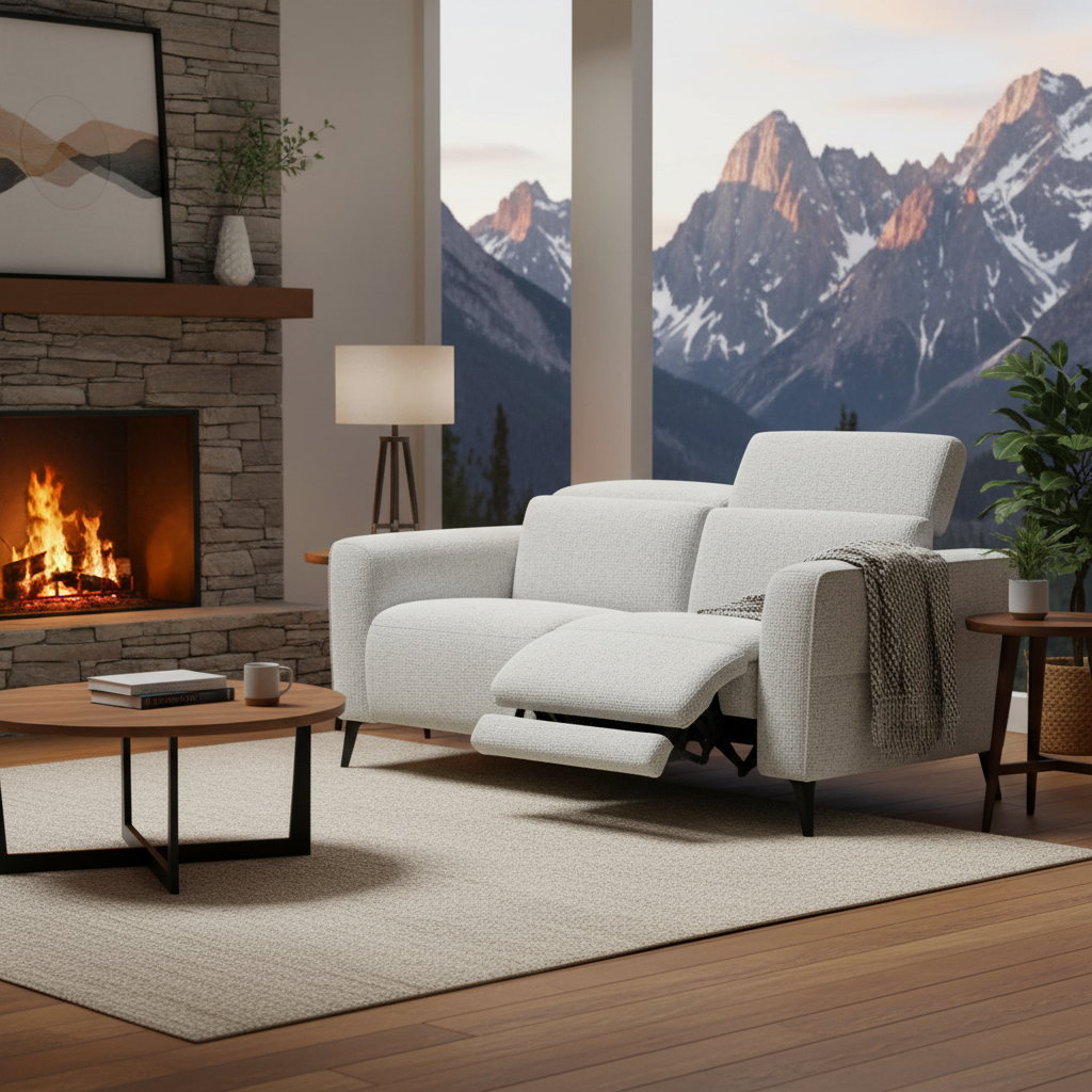 Electric reclining 2 seat sofa with usb ports