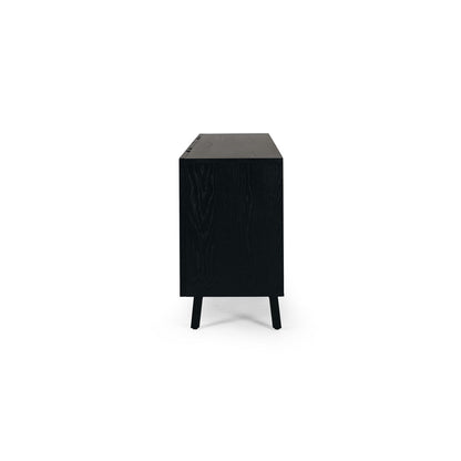 Black cabinet end on view