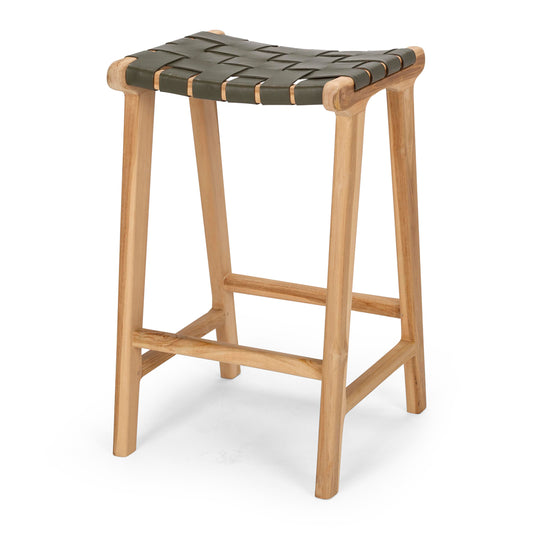 Roma Woven Barstool Olive Green