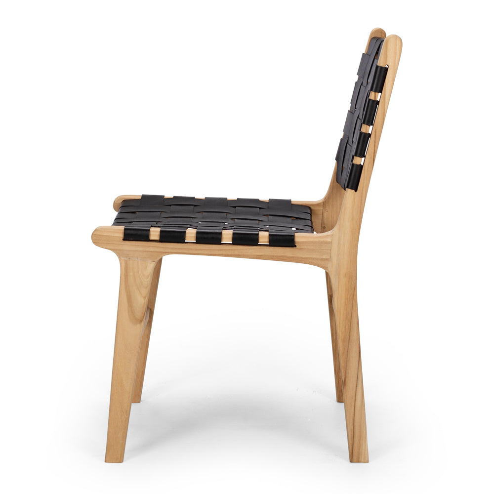 Roma Woven Dining Chair - Black-Global Living