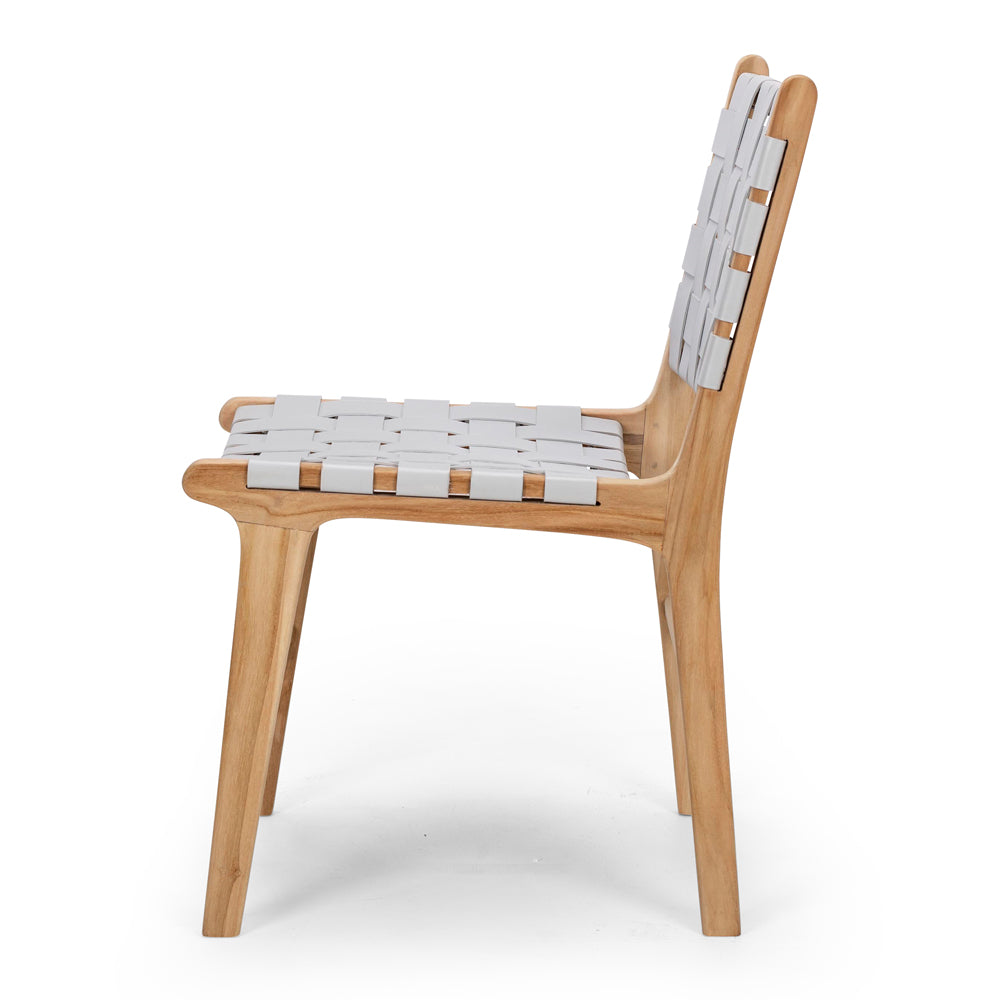 Roma Woven Dining Chair - Duck Egg Grey-Global Living