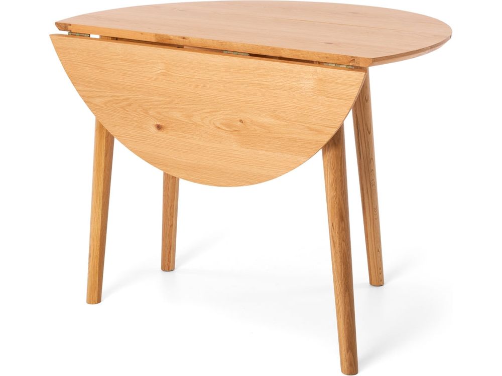Scandi Drop Leaf Round Dining Table-Global Living