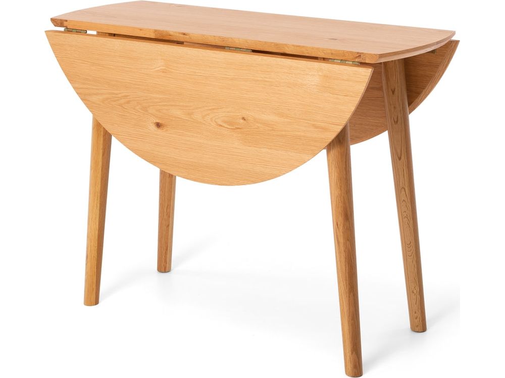 Scandi Drop Leaf Round Dining Table-Global Living