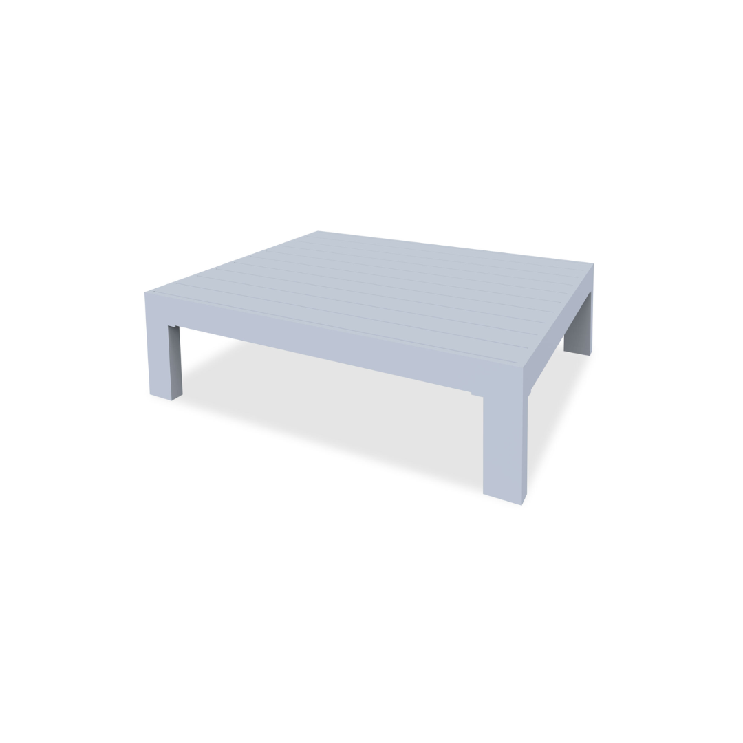 white aluminium outdoor coffee table