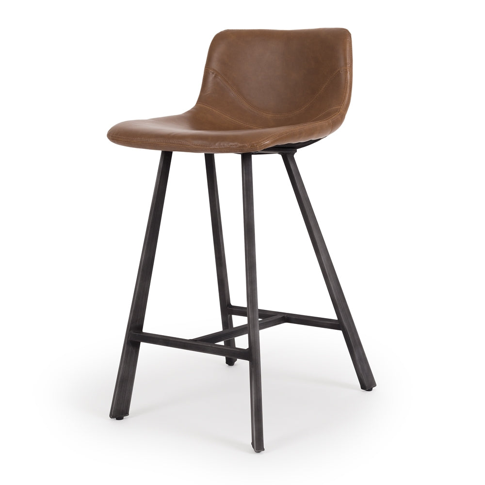 Industrial Barstool - Cognac-Global Living