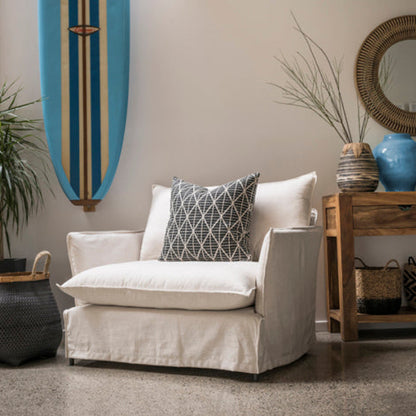 New Zealand made customizable slip cover lounge suite and chair