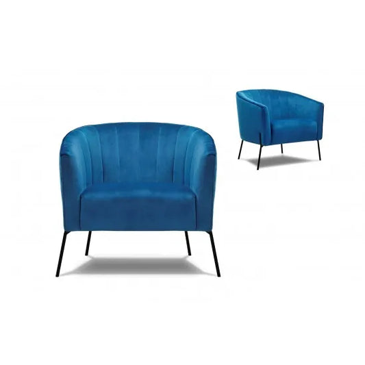 Sophia Lounge Chair Velvet Smoke-Global Living