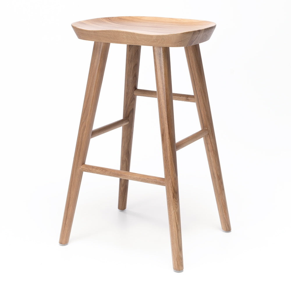 Natural Oak barstool with a tractor seat
