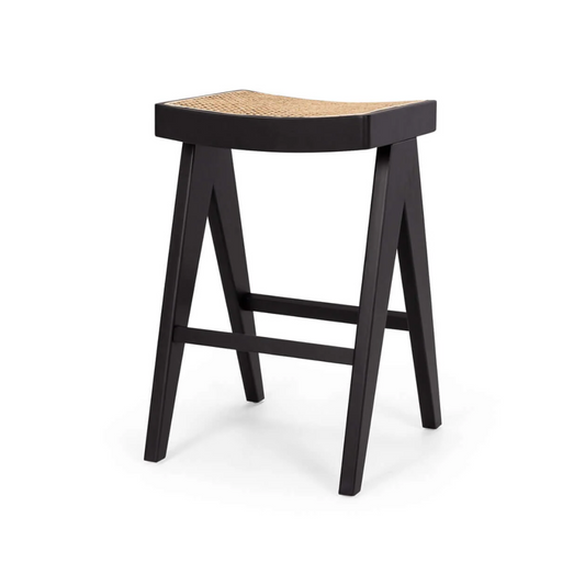 Bergen Barstool Black/Rattan