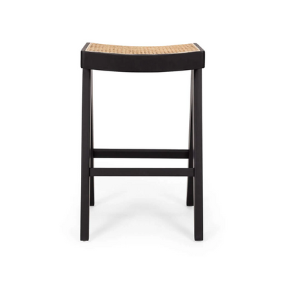 Bergen Barstool Black/Rattan-Global Living